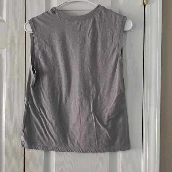 Peanuts Snoopy gray July 4th holiday sleeveless tee tshirt Sz M NWOT - Picture 2 of 4